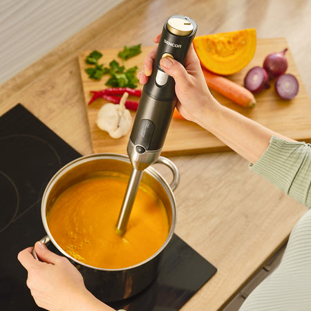 Blender de mână 4 în 1, 1200 W, accesorii din inox, Sencor