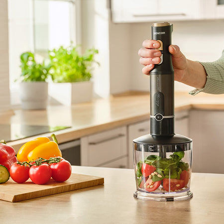 Blender de mână 4 în 1, 1200 W, accesorii din inox, Sencor