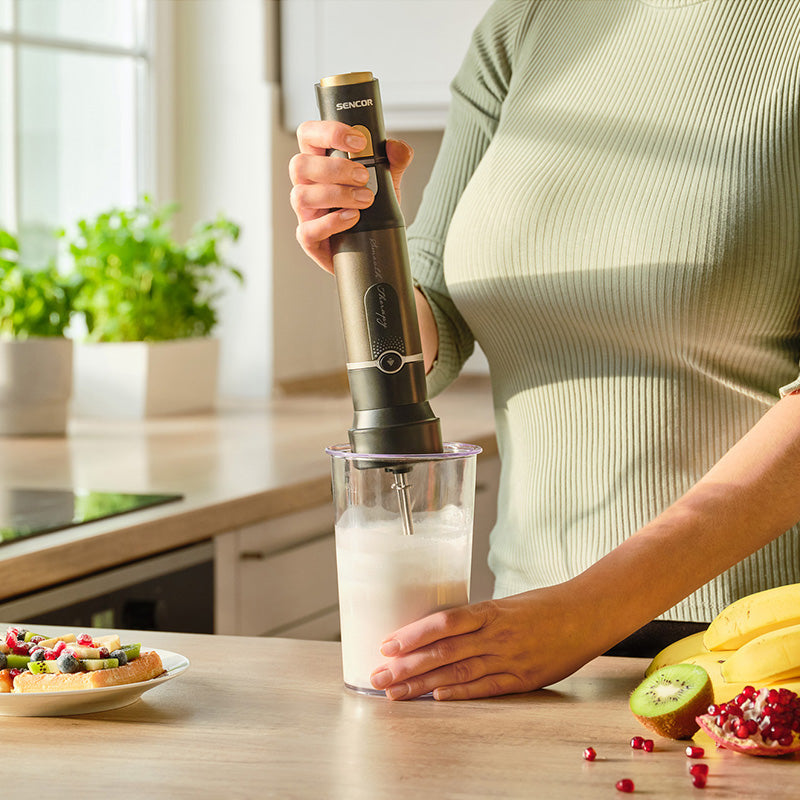Blender de mână 4 în 1, 1200 W, accesorii din inox, Sencor