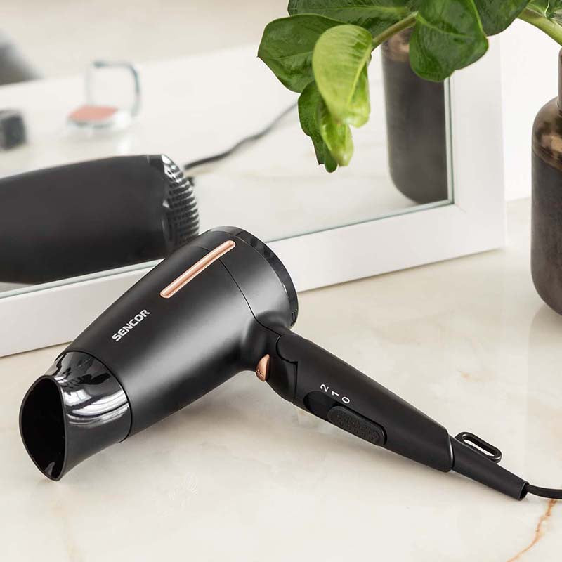 Uscător de păr cu ionizare, mâner pliabil, 1600 W, Sencor S-SHD0045BK