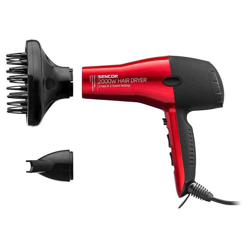 Uscător de păr 2000 W cu difuzor și buton aer rece Sencor