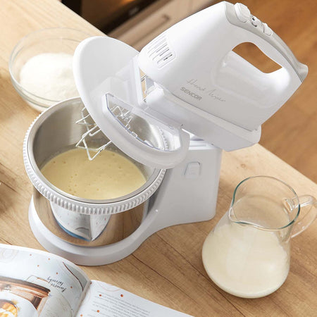 Mixer cu bol rotativ, 5 viteze, 500 W, accesorii inox, Sencor S-SHM6206SS