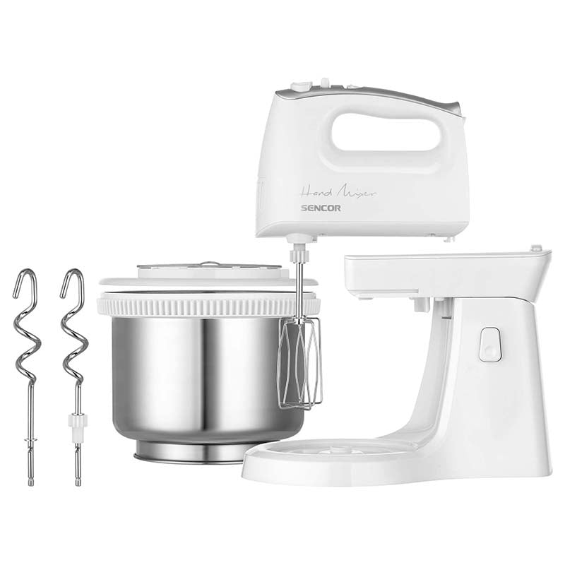 Mixer cu bol rotativ, 5 viteze, 500 W, accesorii inox, Sencor S-SHM6206SS