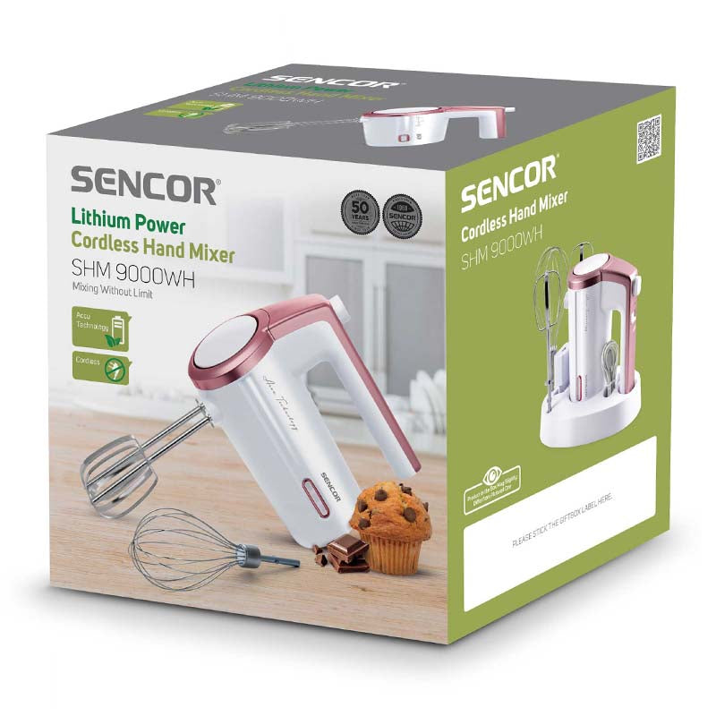 Mixer de mână cordless 3 viteze 50 W Sencor S-SHM9000WH