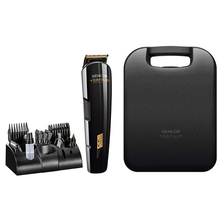Set aparat de tuns multifuncțional cu 12 accesorii, motor silențios, Sencor S-SHP8305BK
