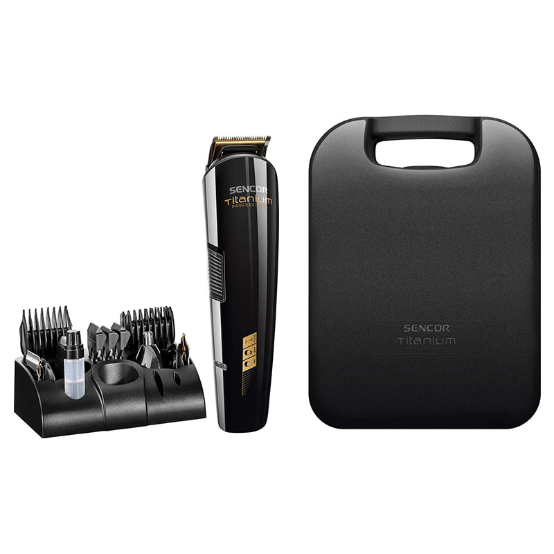 Set aparat de tuns multifuncțional cu 12 accesorii, motor silențios, Sencor S-SHP8305BK