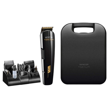 Set aparat de tuns multifuncțional cu 12 accesorii, motor silențios, Sencor S-SHP8305BK