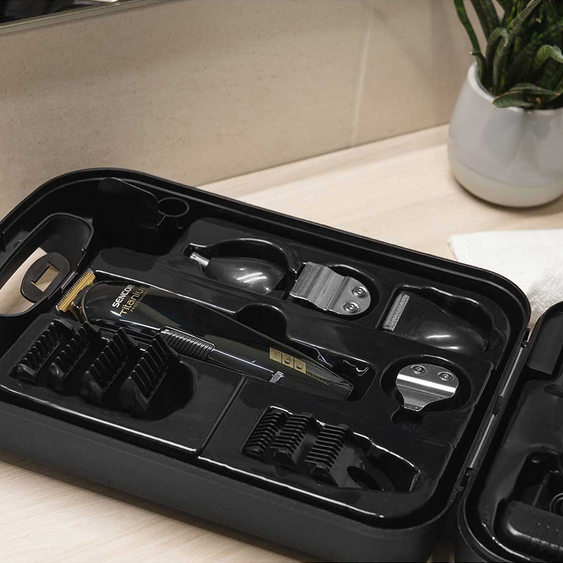 Set aparat de tuns multifuncțional cu 12 accesorii, motor silențios, Sencor S-SHP8305BK