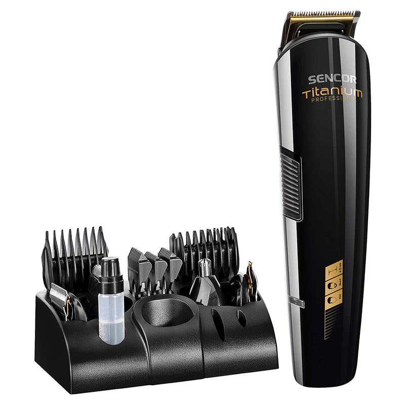 Set aparat de tuns multifuncțional cu 12 accesorii, motor silențios, Sencor S-SHP8305BK