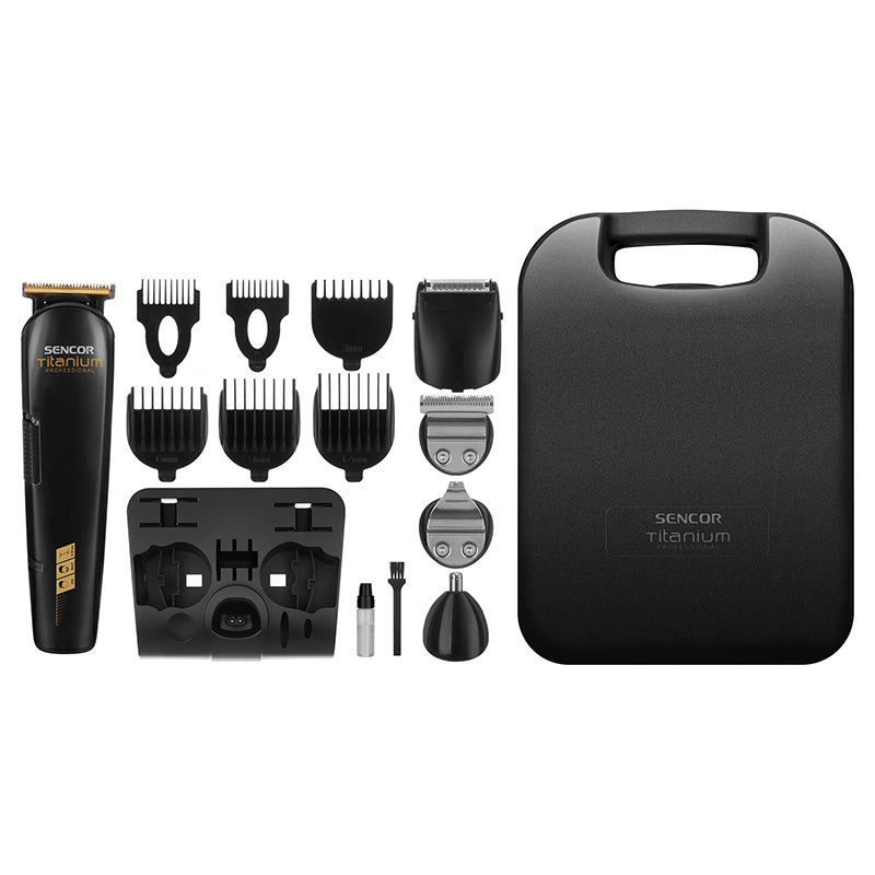 Set aparat de tuns multifuncțional cu 12 accesorii, motor silențios, Sencor S-SHP8305BK