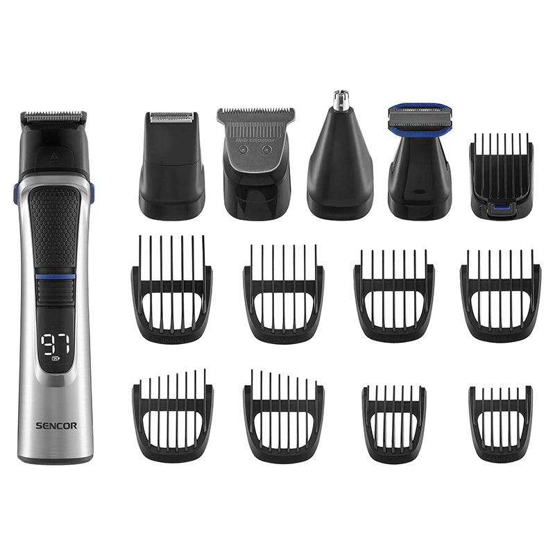 Set multigroom îngrijire 14 în 1, accesorii, rezistent la apă, Sencor S-SHP8500BK