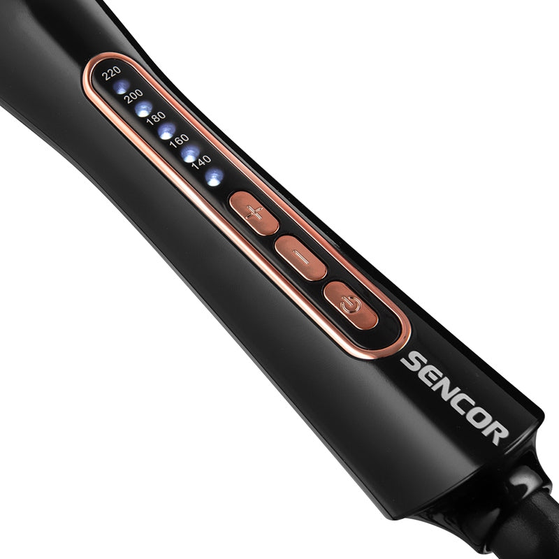 Ondulator ceramic pentru păr 33 mm, 62 W, Reglare temperatură, Sencor S-SHS0920BK