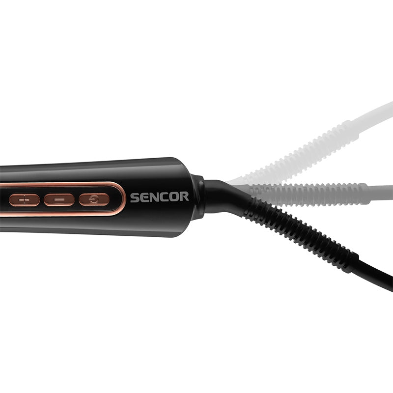 Ondulator ceramic pentru păr 33 mm, 62 W, Reglare temperatură, Sencor S-SHS0920BK