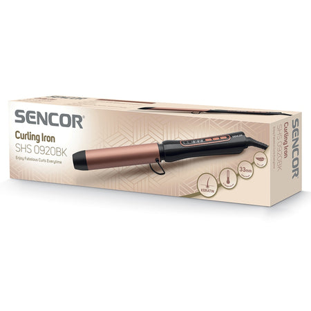Ondulator ceramic pentru păr 33 mm, 62 W, Reglare temperatură, Sencor S-SHS0920BK