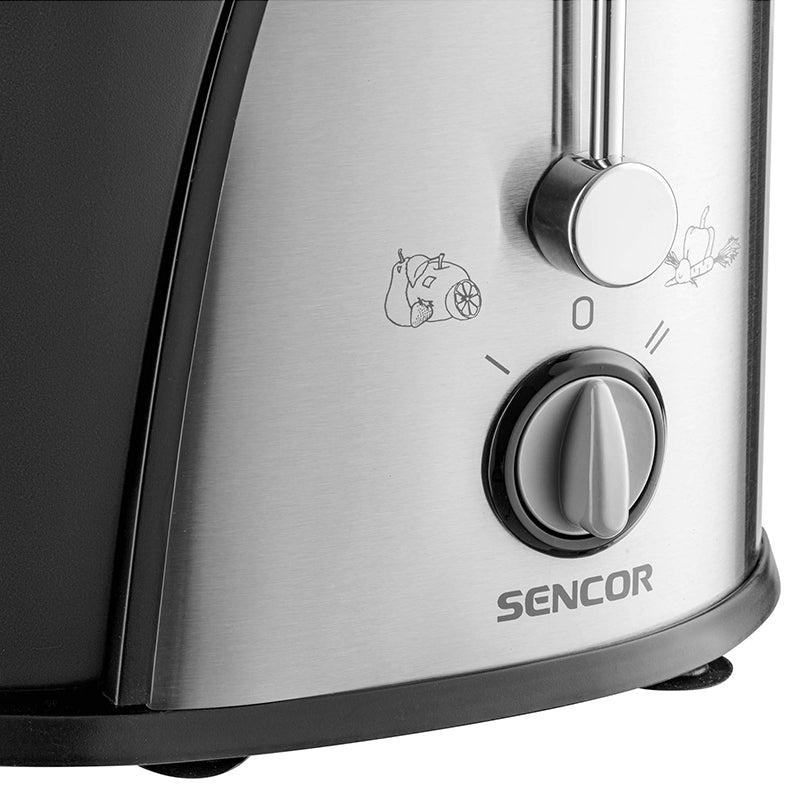 Storcător de fructe 400 W cu microfiltru inox și tub larg Sencor S-SJE741SS