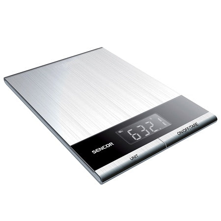 Cântar de bucătărie ultra subțire, oțel inoxidabil, LCD, 5 kg Sencor S-SKS5305