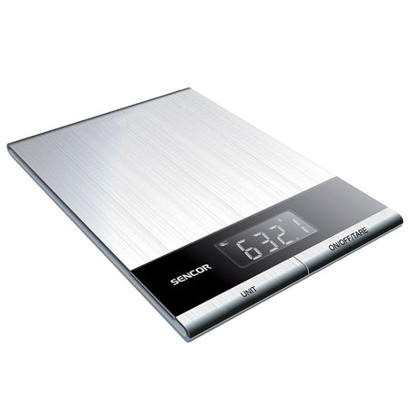 Cântar de bucătărie ultra subțire, oțel inoxidabil, LCD, 5 kg Sencor S-SKS5305