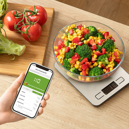Cântar de bucătărie smart Bluetooth, aplicație nutrițională, 10 kg, Sencor S-SKS8080