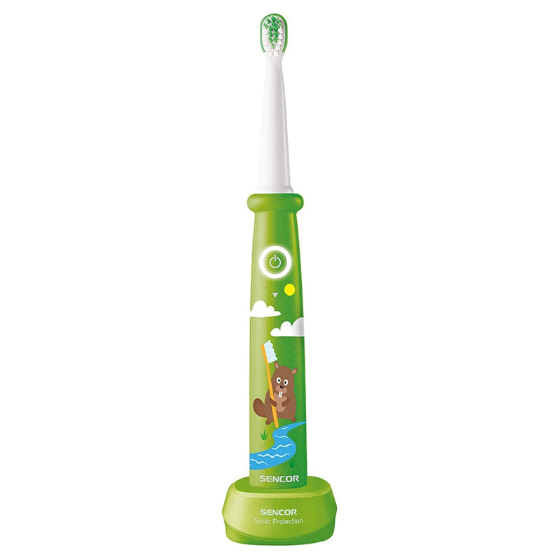 Periuță electrică sonică verde pentru copii Sencor S-SOC0912GR