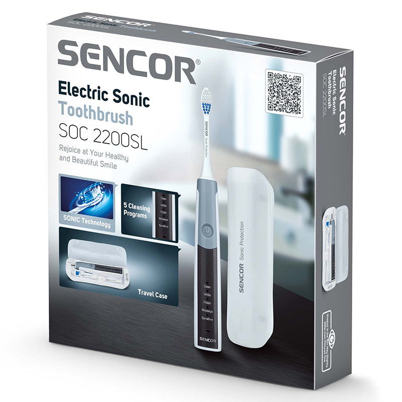 Periuță electrică sonică cu 5 programe de curățare Sencor S-SOC2200SL
