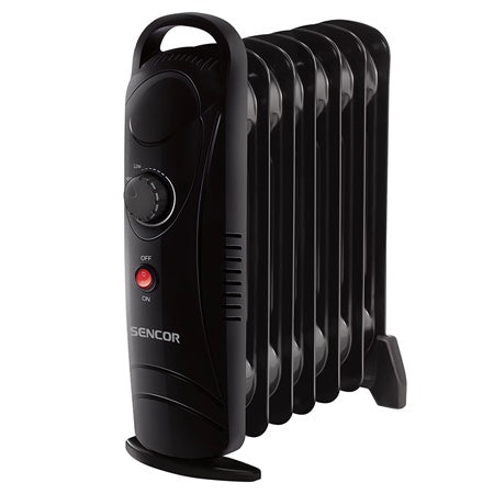 Radiator cu 7 elemente, negru, termostat, mâner transport Sencor S-SOH2107BK