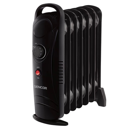 Radiator cu 7 elemente, negru, termostat, mâner transport Sencor S-SOH2107BK