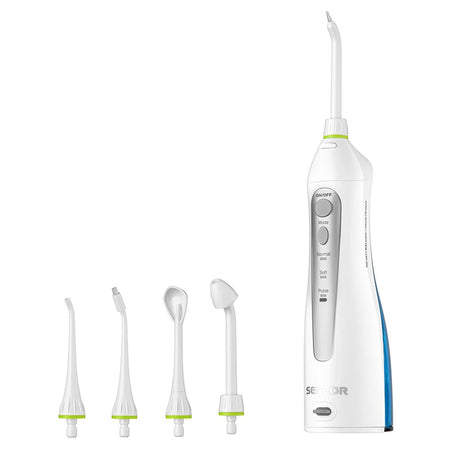 Irigator bucal cu 5 capete, rezervor 150 ml, 3 moduri, alb Sencor S-SOI1100SL