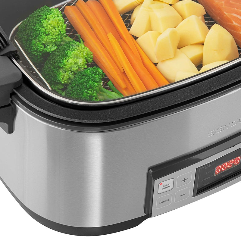 Slow cooker 6 l cu 5 setări de temperatură și funcții presetate Sencor