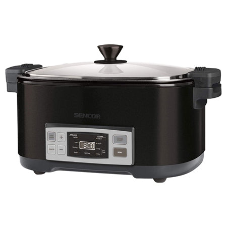 Slow cooker 6 l cu 5 setări de temperatură și funcții presetate Sencor