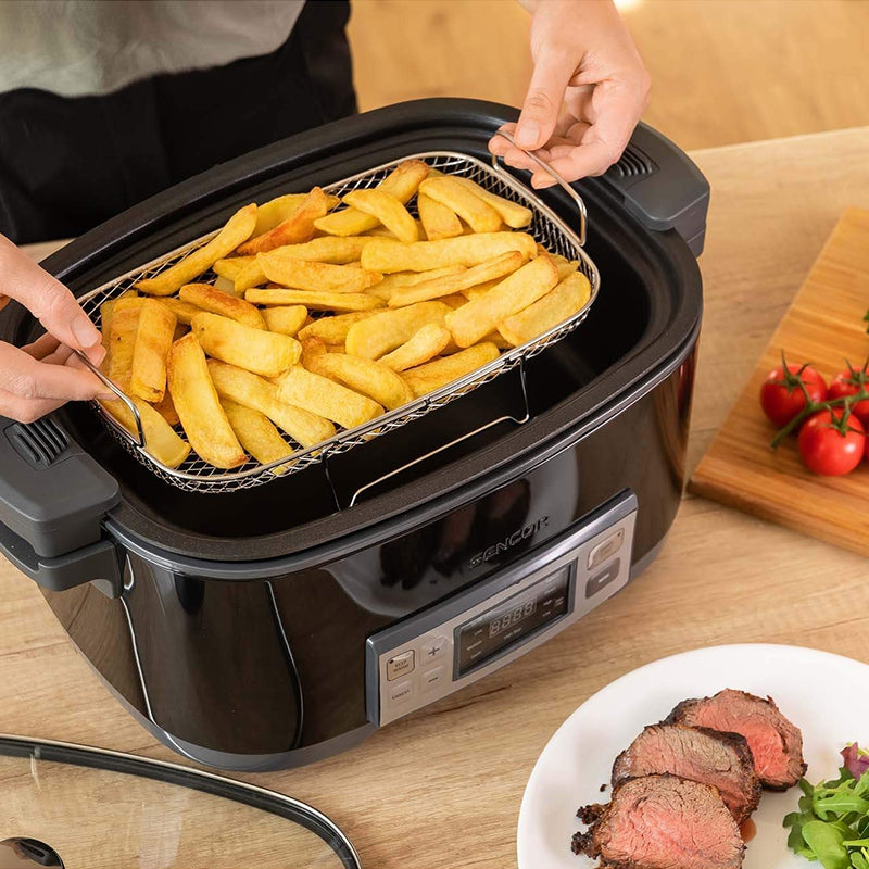 Slow cooker 6 l cu 5 setări de temperatură și funcții presetate Sencor