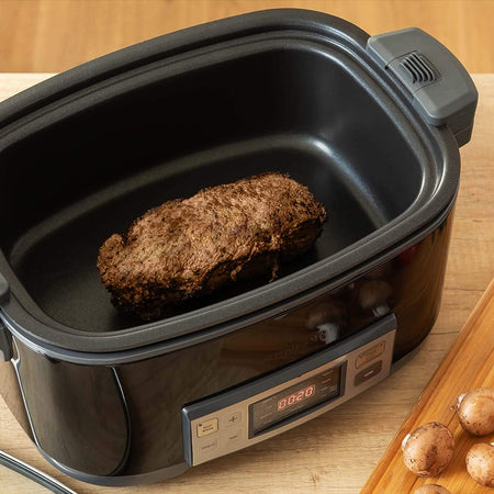 Slow cooker 6 l cu 5 setări de temperatură și funcții presetate Sencor