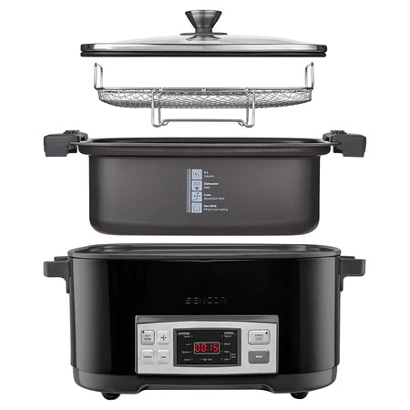 Slow cooker 6 l cu 5 setări de temperatură și funcții presetate Sencor