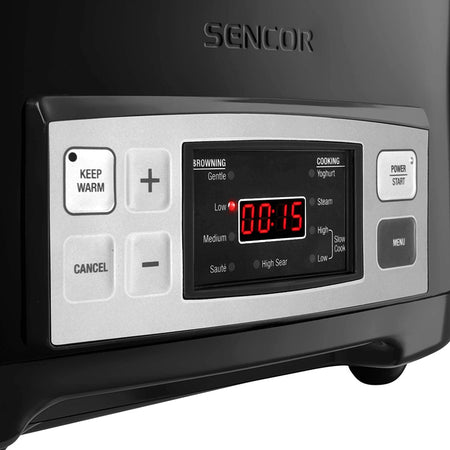 Slow cooker 6 l cu 5 setări de temperatură și funcții presetate Sencor