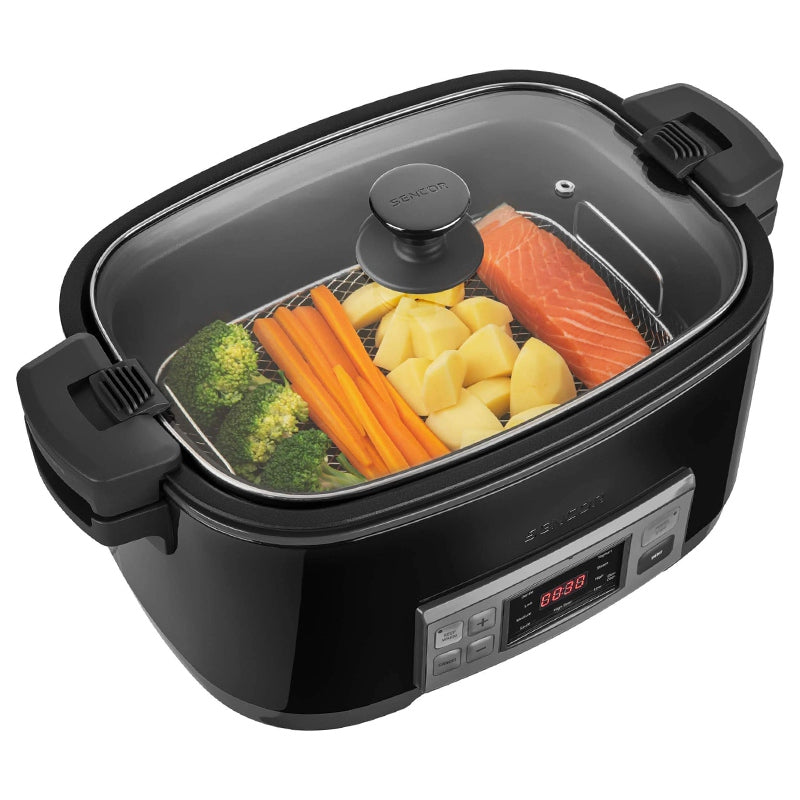 Slow cooker 6 l cu 5 setări de temperatură și funcții presetate Sencor