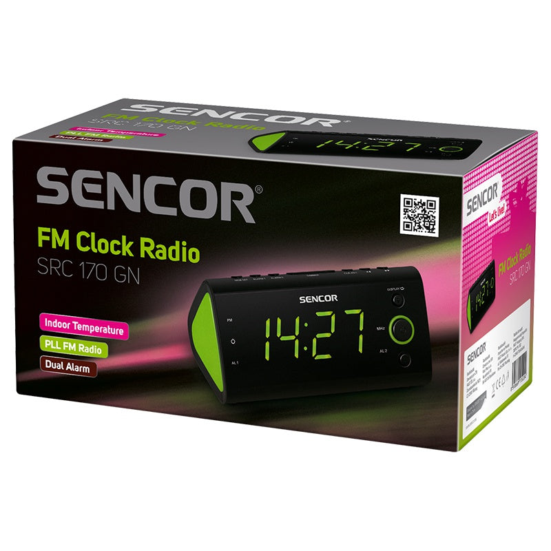 Radio cu ceas cu afișaj LED și alarmă dublă Sencor