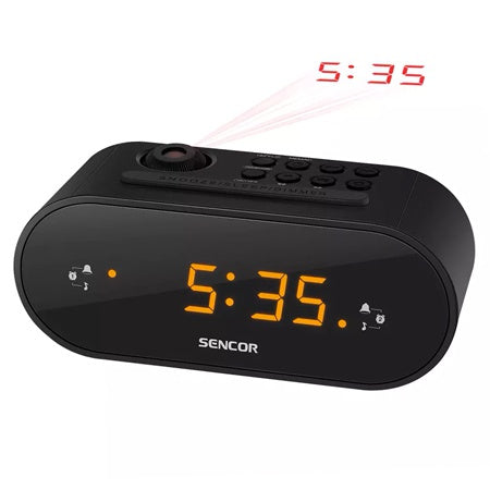 Radio cu ceas cu proiecție, alarmă duală și afișaj LED Sencor