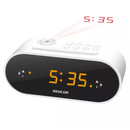 Radio cu ceas cu proiecție, alarmă duală și afișaj LED Sencor