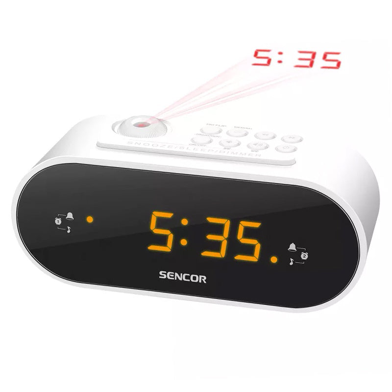 Radio cu ceas cu proiecție, alarmă duală și afișaj LED Sencor