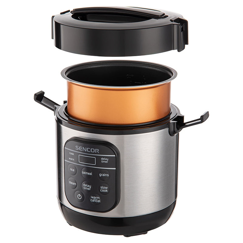 Aparat multifuncțional pentru gătit orez, 350 W, digital, inox Sencor S-SRM0650SS