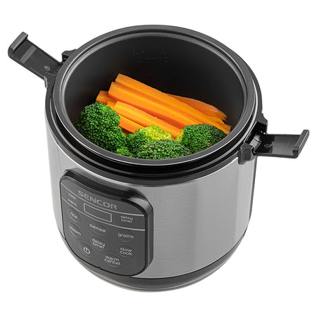 Aparat multifuncțional pentru gătit orez, 350 W, digital, inox Sencor S-SRM0650SS