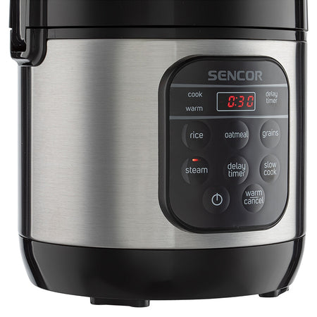 Aparat multifuncțional pentru gătit orez, 350 W, digital, inox Sencor S-SRM0650SS
