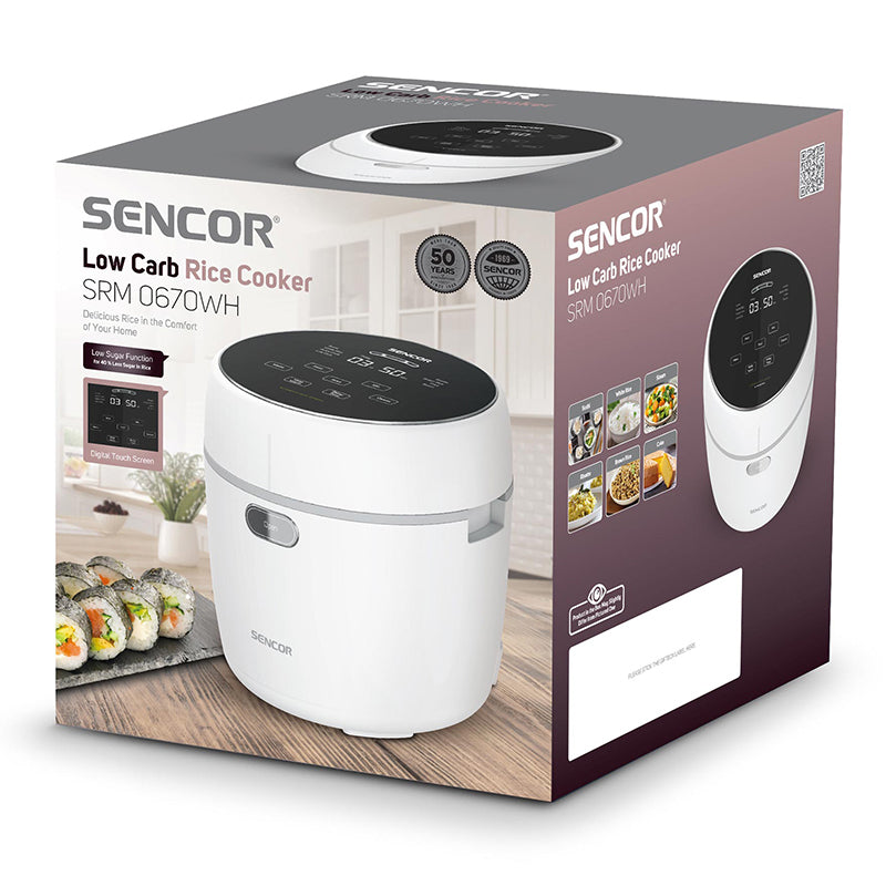 Aparat de gătit orez low carb cu funcție abur, 0,6 l, 350 W, Sencor