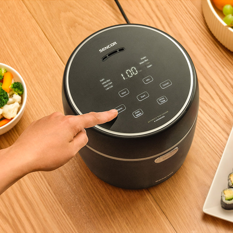 Aparat de gătit orez low carb cu funcție abur, 0,6 l, 350 W, Sencor