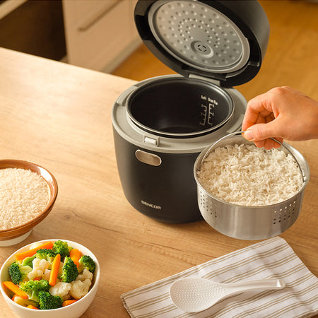 Aparat de gătit orez low carb cu funcție abur, 0,6 l, 350 W, Sencor