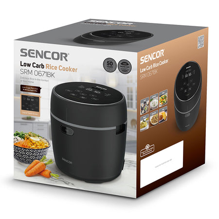 Aparat de gătit orez low carb cu funcție abur, 0,6 l, 350 W, Sencor