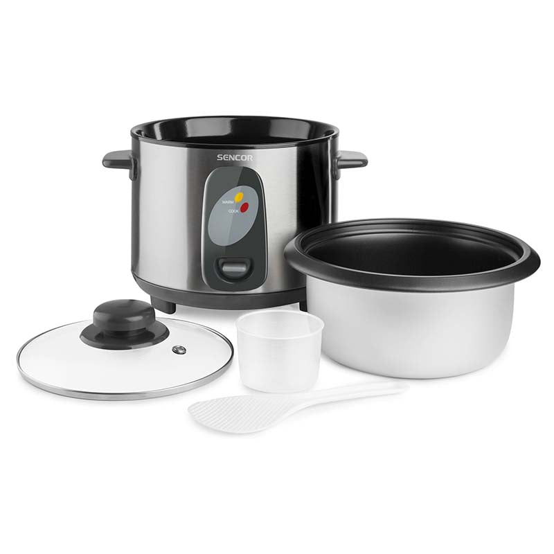 Aparat de gătit orez cu volum 1 l și putere 400 W din oțel inoxidabil Sencor S-SRM1000SS