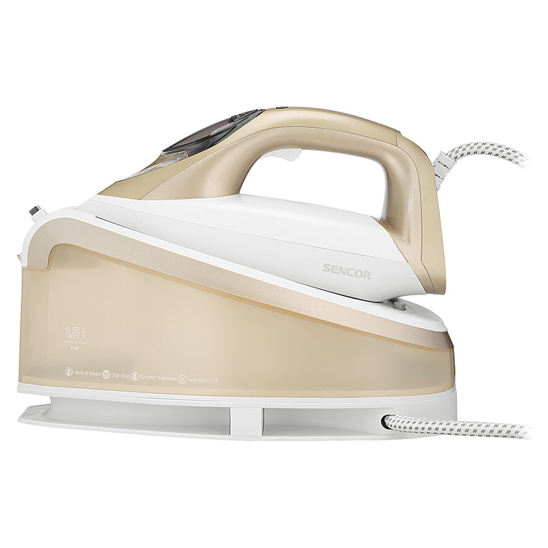 Stație de călcat cu aburi 2400 W, talpă ceramică, rezervor 1,5 l, Sencor S-SSI0810VT