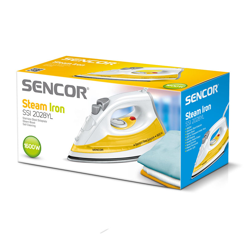 Fier de călcat 1600 W, abur vertical, autocurățare, rezervor 200 ml Sencor S-SSI2028YL