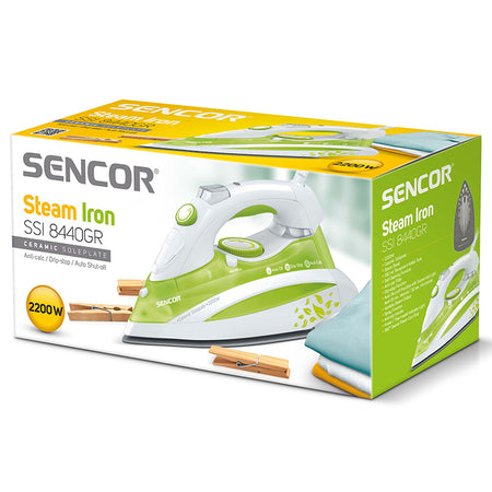 Fier de călcat cu abur 2200 W și talpă ceramică Sencor S-SSI8440GR