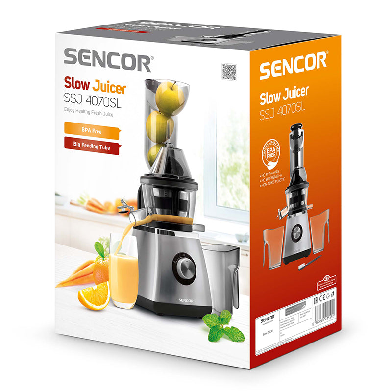 Storcător de fructe slow juicer, eficient, 400 W, Sencor S-SSJ4070SL